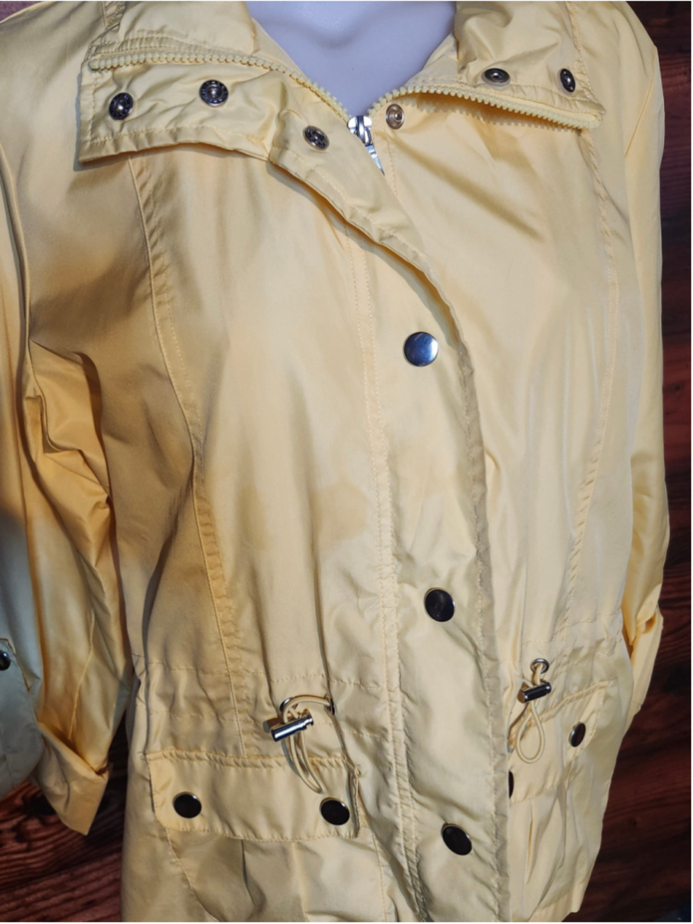 Women's Karen Scott Utility Jacket Size S Yellow - Picture 2 of 4